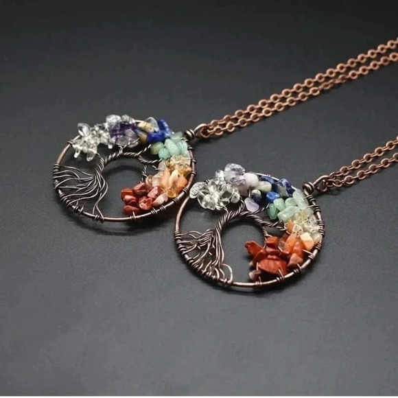 Chakra Tree of Life Pendant Necklace - Picture 5 of 6